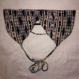 Black/Patterned Reversible Bikini Top